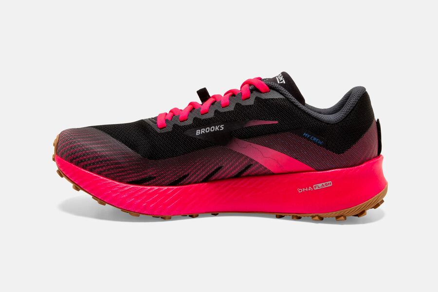 Brooks Running Shoes - Catamount Trail Womens - Black/Red - SEO-590248